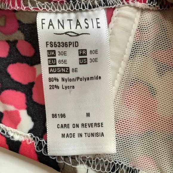 FANTASIE Vibrant Pink Floral/Black Underwire Bikini Set Size S - Picture 7 of 11